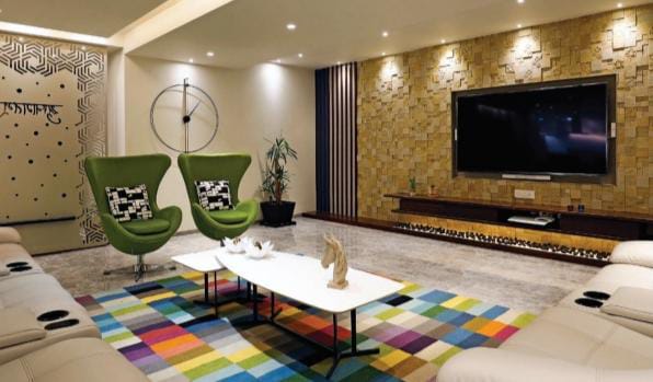 Sleek living room with clean lines and natural light."